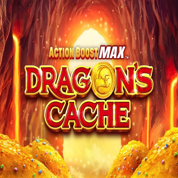 Action Boost Max Dragon's Cache by SpinPlay Games, showcased at lizzarocasino.com – game logo