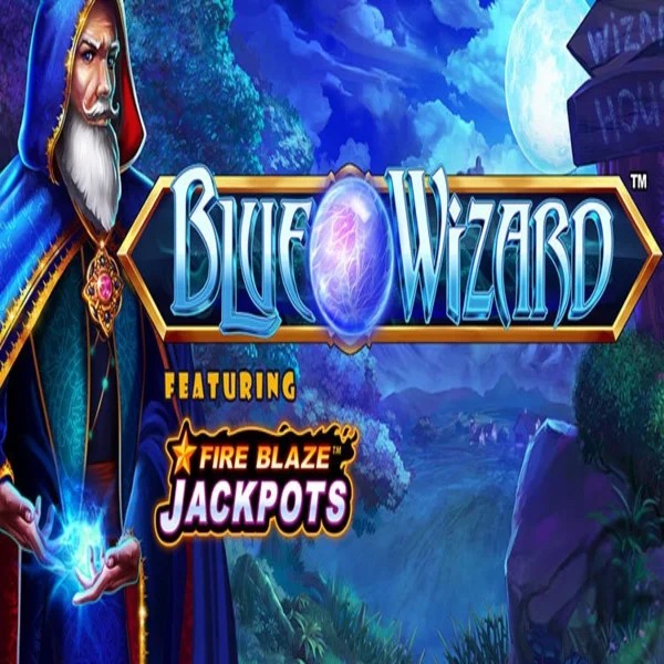 Play the Blue Wizard Fire Blaze Jackpots slot by Rarestone Gaming on Lizaro Casino
