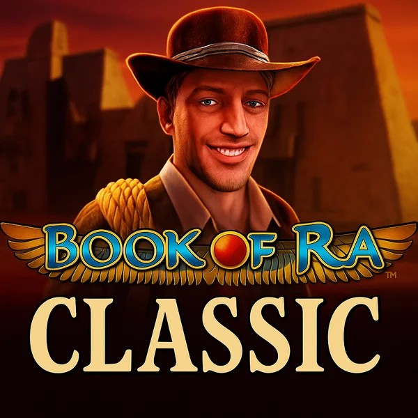 Book of Ra Classic slot logo by Novomatic at Lizaro Casino