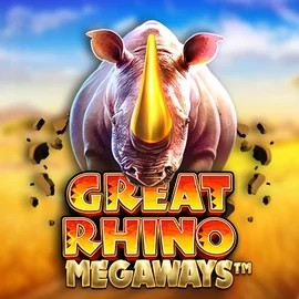 Great Rhino Megaways online game logo by Pragmatic Play on lizzarocasino.com