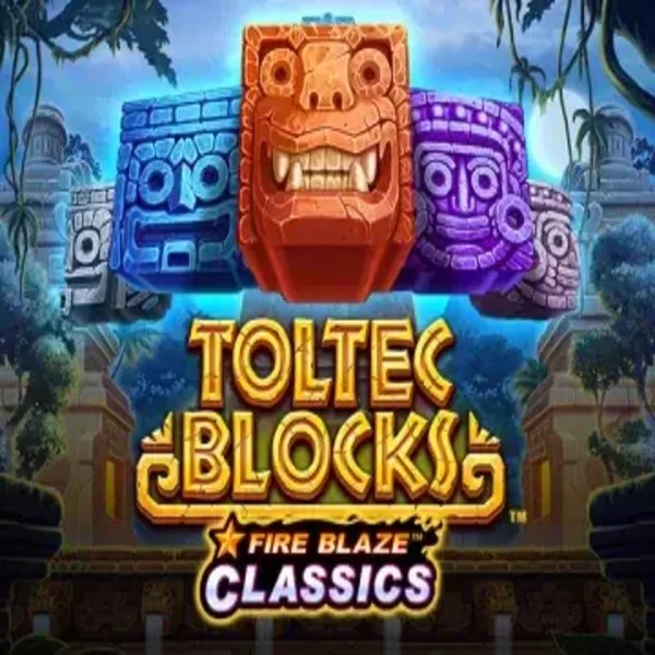Fire Blaze: Toltec Blocks online game logo by Rarestone Gaming on lizzarocasino.com