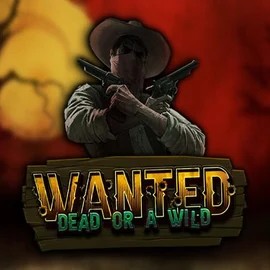 Wanted Dead or a Wild online game logo by Hacksaw Gaming on lizzarocasino.com