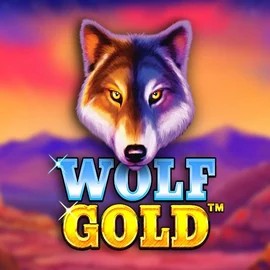 Wolf Gold online game logo by Pragmatic Play on lizzarocasino.com